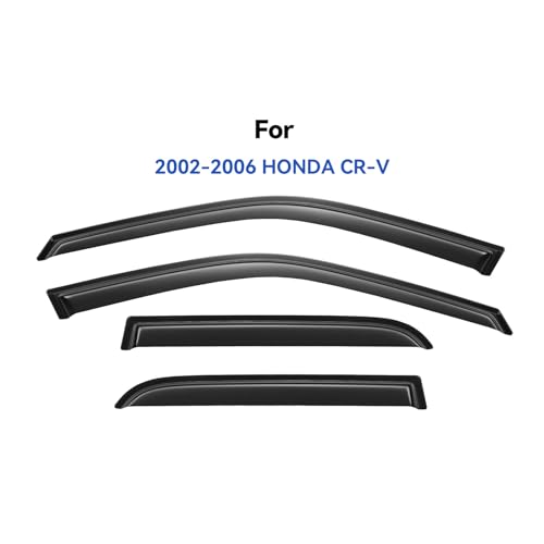 Image of Window Visors Rain Guards for 2002 2003 2004 2005 2006 Honda CRV, Out-Channel Window Vent Wind Deflectors Visors Shades for 02 03 04 05 06 CR-V