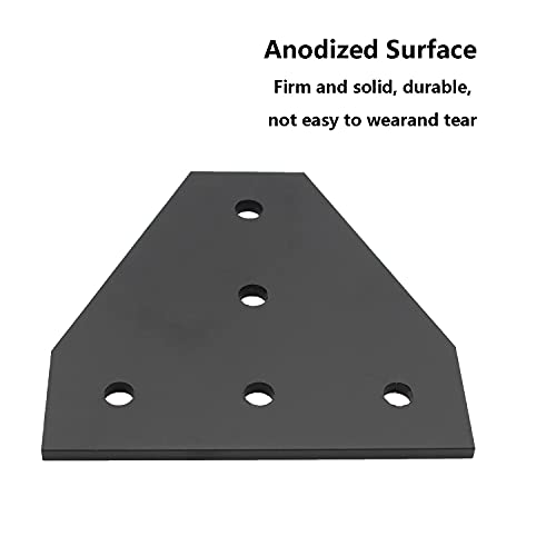 4 Pcs Joint Plate, Ttzeze Surface Anodic Oxidation Black T Shape Corner Bracket Plate 5 Hole Outside Joining Plate For 3030 Series Aluminum Profile 3D Printer Frame #TOP2