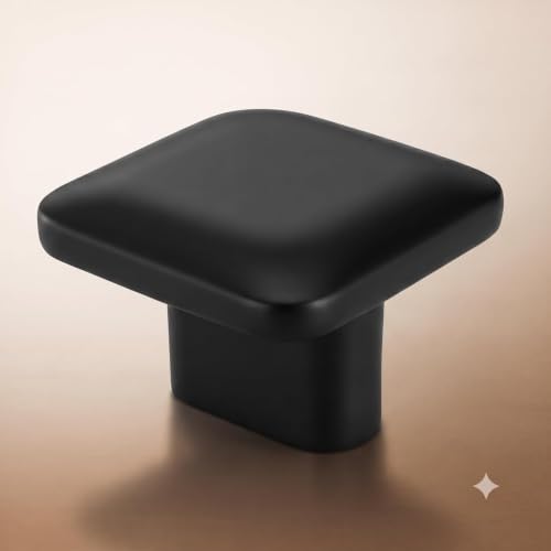 Image of JAGGER JAG401 Drawer Knobs for Home & Office - Durable and Elegant Stainless Steel Door Knob for Cabinets, Cupboards & Dressers (2, MATT Black (Square))