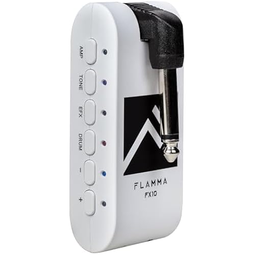 FLAMMA Guitar Headphone Amp Portable with 28 Drum Grooves 14 Built-in Effects 14 Amplifier Models 5 Tone Colors Support Bluetooth USB Audio Recording and Playback OTG Function Home Practice