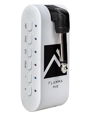 FLAMMA Guitar Headphone Amp Portable with 28 Drum Grooves 14 Built-in Effects 14 Amplifier Models 5 Tone Colors Support Bluetooth USB Audio Recording and Playback OTG Function Home Practice