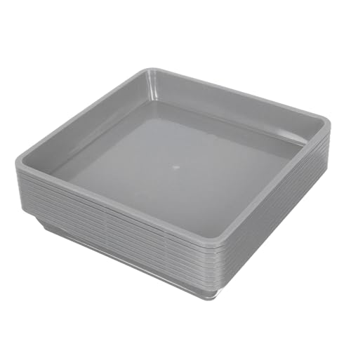 iplusmile 10個大型正方形プランタートレイ 滑り止め付きガーデニング用プラスチック製植木鉢水受け皿 鉢底の水受けに 室内外バルコニー対応