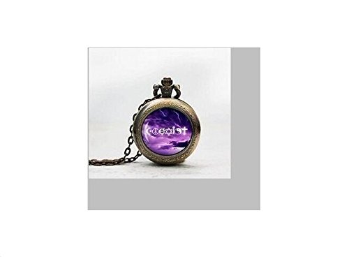 Wiccan Coexist Pendant Pocket Watch,Love Gift Wicca Necklace Pocket Watch Charm, Christian Gift Religion Pendant Pocket Watch Glass Tile Jewelry,Glass Wiccan Coexist Watch,Wiccan Coexist Photo