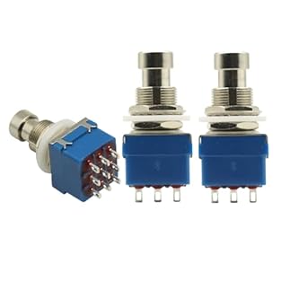 3PCS 3PDT Footswitch 9Pin Guitar Effects Pedal Box Stomp Foot Metal Switch True Bypass For rewiring vintage pedals or effect boxes For unbuffered bypassing/true bypass of the effect circuit without coloring the tone of the instrument or other compone...
