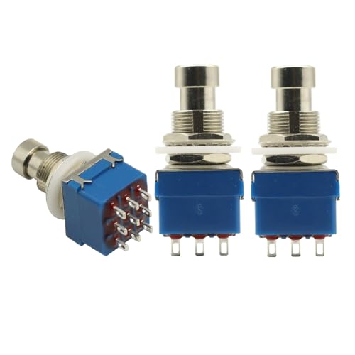 3PCS 3PDT Footswitch 9Pin Guitar Effects Pedal Box Stomp Foot Metal Switch True Bypass