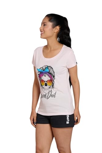 Image of Go Devil Women's Casual Printed Round Neck Oversized Stylish T Shirt