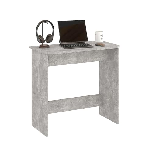 KOMTO Kleiner Schreibtisch Beton – Computertisch, PC Tisch für Büro, Schmaler Arbeitstisch, Büro Tisch | Small Desk Zipp 79,5 x 39 x 75,5 cm