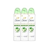 دوف بخاخ مزيل العرق جو فريش مضاد للتعرق للحماية لمدة 48 ساعة، الخيار والشاي الاخضر، مع نصف كريم مرطب، 3 × 150 مل، للأنثى