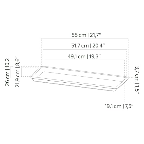 VENEZIA RECHTECKIGE UNTERTASSE WEISS, XL 60 cm, Weiß – Ansicht 2