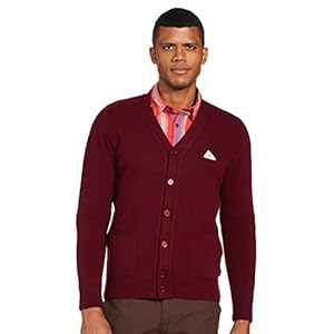 Monte Carlo Men’s Wool,Leather Casual Cardigan Sweater