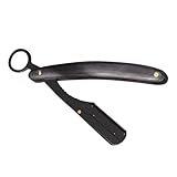 ULTECHNOVO Soporte Plegable para Maquinilla de Afeitar con Mango de Madera Herramienta de Afeitado para Barba de Hombre Diseño Vintage para Barberos y Uso Personal