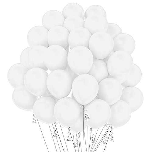 White Balloons, 50 PCS 5 Inch, White Balloon Garland, Matte White Balloons, White Latex Balloons, Balloons for Arch Decoration, Balloons for Birthday Wedding Baby Shower Party Decorations