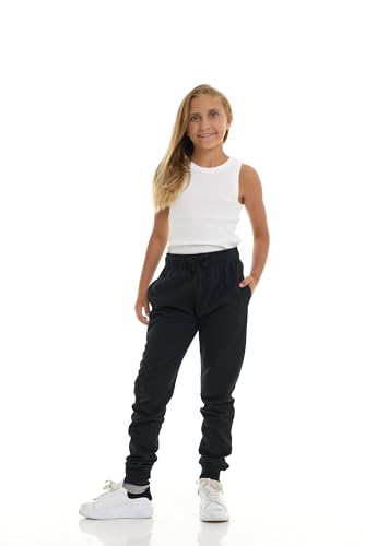 Pink Angel 2-Pack Girls' Fleece Joggers – Soft Multipack Sweatpants for Toddlers to Big Kids (Sizes 2T–16)2