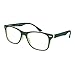 Matte Rubberized Hipster Horn Rim Spring Hinge Reading Glasses Green +3.25