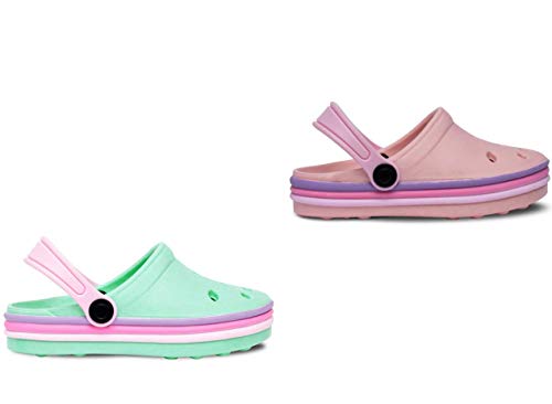Kit com Duas Sandália Infantil Babuche Tira Unissex 12.01 - Rosa e Verde - 29/30