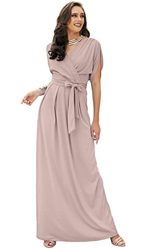Image of KOH KOH Womens Long Pleated Flowy Modest Evening Wedding Guest Maxi Dress
