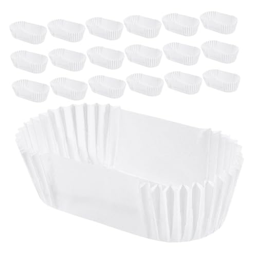 KOCKSHION 1000個使い捨て長方形ベーキングカップ 防水耐油 紙製パン マフィン用 製菓用品 ケーキ紙カップ ホワイト 家 カフェ向け