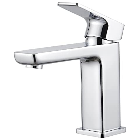 Grifo monomando de lavabo de latón cromado con alta presión Cover
