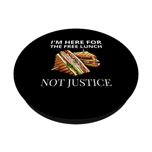 Funny Jury Duty Here For The Free Lunch PopSockets Swappable PopGrip, Black - Image 2