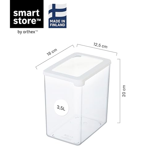 SmartStore Clear Airtight Dry Food Containers with Lids 3.5L Set of 4 - Plastic Storage Box with Lid, BPA Free, Dishwasher Safe - Stacking Kitchen Storage Containers - 12.5 x 18 x 20cm - Image 3