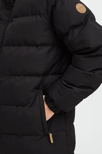 NORTH BEND NBEliot Herren Steppmantel Winterjacke Outdoorjacke atmungsaktiv wasserdicht Winddicht mit Kapuze Reißverschlusstaschen TPU-Membran, Größe:M, Farbe:Black (1001)