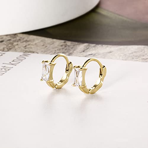 Image of DAILY VIBES Dainty Butterfly Cross CZ Small Huggie Hoop Earrings for Women