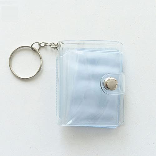 16 Pockets Mini Photo Album Candy Color Mini album 1 Inch Scrapbook for photos photocard holder album with Key Chain,Pink