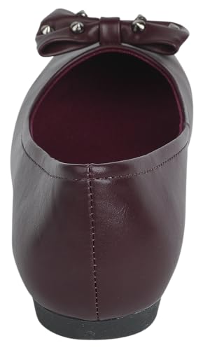 Ballerine Di Rock Rebel By Emp - Dark-Red Ballerina Pumps With Bow And Studs - EU37 A EU40 - Donna - Rosso Scuro - 2