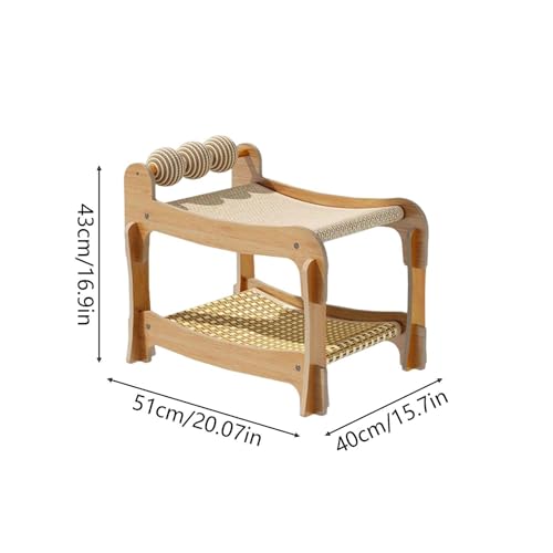 Cama elevada para gatos Ghjkldha con litera y rascador de madera 7
