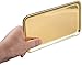IMEEA Small Gold Vanity Tray Rectangle Satinless Steel Little Jewelry Tray Bathroom Tray Storage Organizer Makeup Cosmetic Organizer Trays, 8 x 4.6 inch
