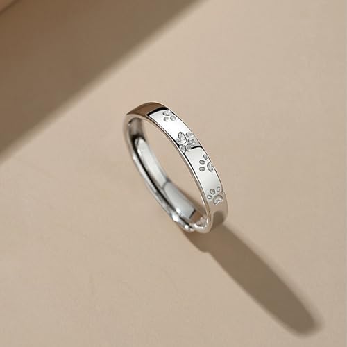 Silver Plated Couple Rings Set Simple Cubic Zirconia Matching Promise Rings for Him and Her Adjustable Engagement Wedding Finger Jewelry for Women Men Birthday Gifts2