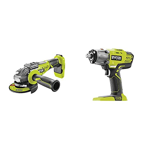 Meuleuse d'angle brushless Ryobi 18V OnePlus R18AG7-0 Norme & 5133002436 Boulonneuse à choc sans fil 400 Nm pour des vissages extrêmes, Vert, 23.2 x 8 x 20 cm