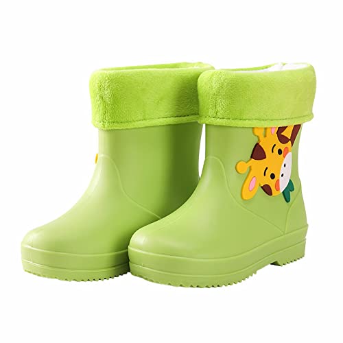 Kids Rain Shoes Easy on Rubber Rain Boots Giraffe Cartoon Pattern Non Slip Rubber Shoes Baby Girl Boots
