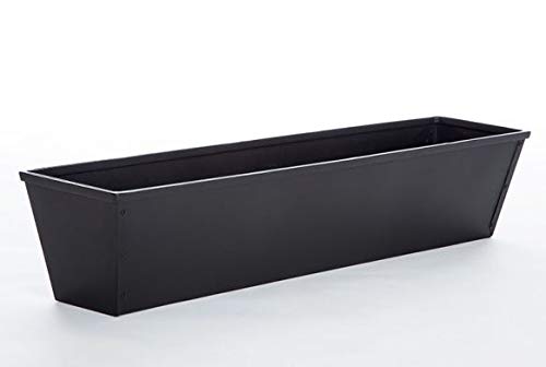 42in. Galvanized Tapered Window Box - Powder Coated Black