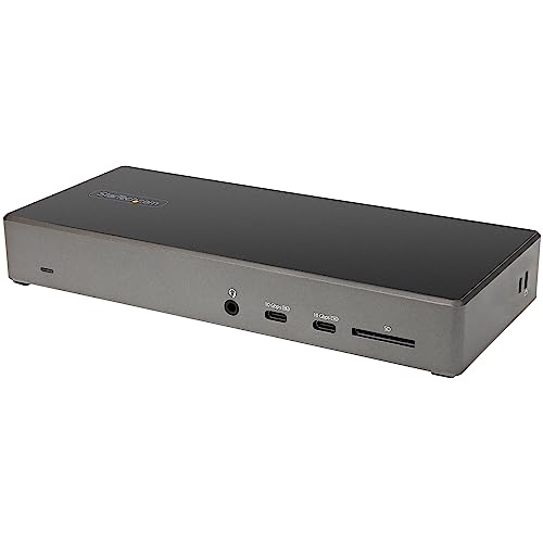 StarTech.com USB C Dock - Triple 4K Monitor USB Type-C Docking Station - 100W Power Delivery - DP 1.4 Alt Mode & DSC, 2X DisplayPort 1.4/HDMI 2.0-6xUSB (2X 10Gbps) - Windows/Chrome (DK31C2DHSPDUE)