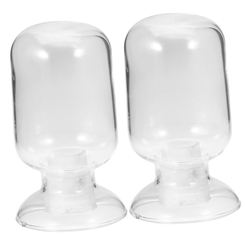 TOVINANNA 2pcs Glass Matches Storage Cloche Decorative Bottle for Match Storage Unique Home Decoration Clear Cloche Shaped Design for Living Room and Coffee Table