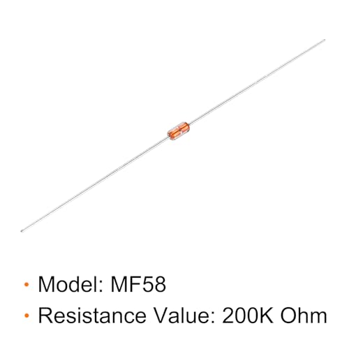 QUARKZMAN 20 Stück 200K Ohm NTC Widerstände Sortiment, MF58 3950B 5% Metallfilm, Wiederstand Set, Thermistor Temperatursensoren