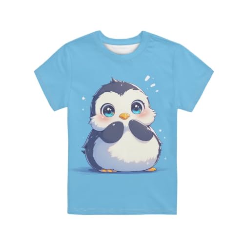 Image of Novelty 3D Graphic T Shirts for Kids Crew Neck Funny Animal Print Short Sleeve Girls Tshirts 3-16 Years