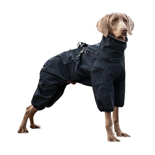 IUOUTG 防水犬レインコートは全身を覆い、4本の足が反射するストラップジャケット、ファスナー付きで、超大型犬に適している -S