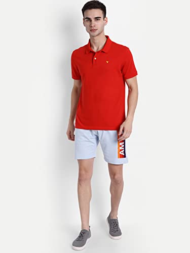 Image of AM SWAN Mens Premium Cotton Colourblocked Printed Stylish Comfort Knee Length Shorts