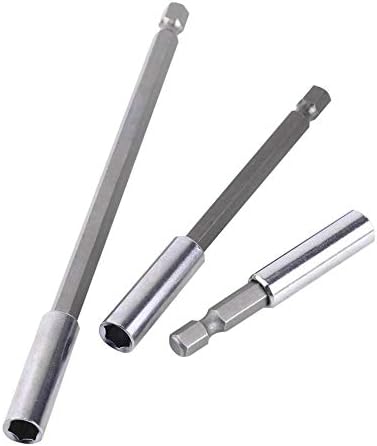 Screwdriver Extension Bar,3pcs Electrical Drill Screwdriver Extension Bar Magnetic Bit Holder 1/4" Shank Tool