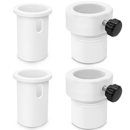 lodfGL Upgraded Pool Umbrella Pole Stabilizer Sleeve Adapter - Fit 1.5 & 1.35 Umbrellas for Waterways & AquaStar Single-Threaded Pool Deck Sleeves Reduces Movement White PC+ABS 2Pack