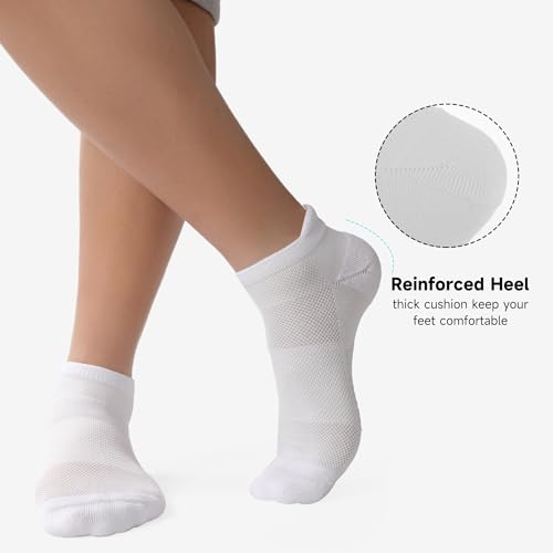 Image of BAMBOO COOL Men's Ankle Socks Moisture Wicking Breathable Odor Control Athletic Cushioned Running Socks Arch Support 8 Pack