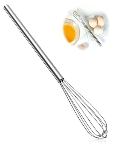 JUKOTA Batidor pequeño de 10 pulgadas mini batidor de acero inoxidable para mezclar, batir espuma y agitación