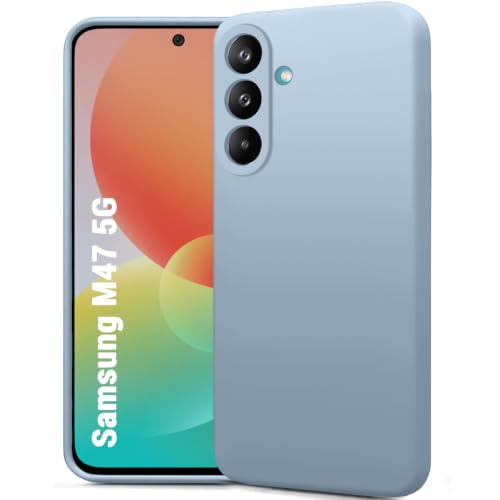 Image of TheGiftKart Genuine Liquid Silicone Back Cover Case for Samsung Galaxy M47 5G | Soft Micro-Fibre Lining Inside | Camera Protection Bump | Shockproof Back Cover Case for Samsung M47 (Silicone, Blue)