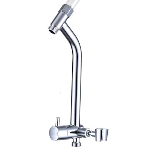 Image of G-Promise All Metal Shower Diverter with Low Handheld Holder, 3-Way Diverter Valve with Pause Mode for Handheld and Fixed Shower Head, 4-Setting Universal Bathing System Replacement(9 Inch, Chrome)