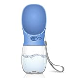 SUOXU Bouteille d'eau Portable pour Chien - Bouteille d'eau de Voyage pour Animal Domestique - Distributeur d'eau pour Animal Domestique - pour Promenade en Plein air, randonnée(350 ML - Bleu)