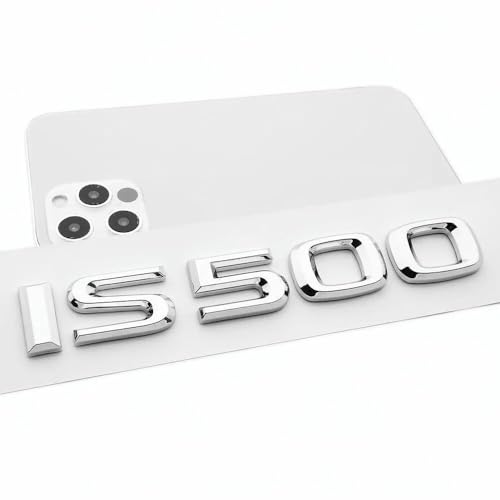Image of 1PC 1993-2020 Car Tailgate Trunk Lid is 500 Letter Logo Nameplate Badge Emblem (Silver)
