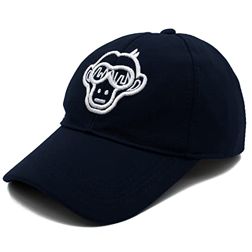 Image of ZaySoo Men Cotton Embroidered Stylish Monkey Design Baseball Cap (Blue), Free size