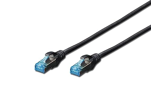 DIGITUS LAN Kabel - Cat 5e - 1m - CCA Netzwerkkabel Mit RJ45 - Geschirmt - Kompatibel zu Cat-6 - Schwarz